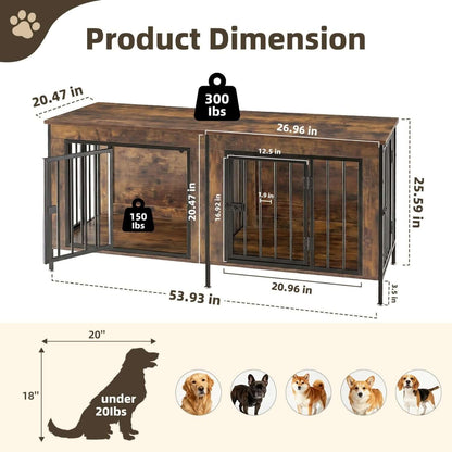 dog crate furniture heavy duty iron bar frame detail close-up
