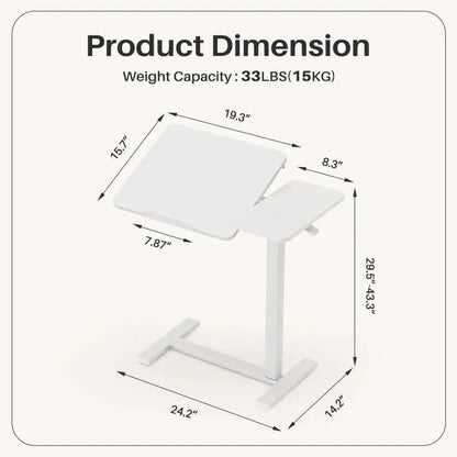 adjustable rolling laptop desk — in use on sofa