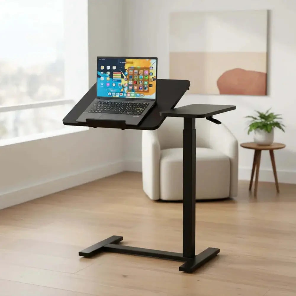 adjustable rolling laptop desk — front view