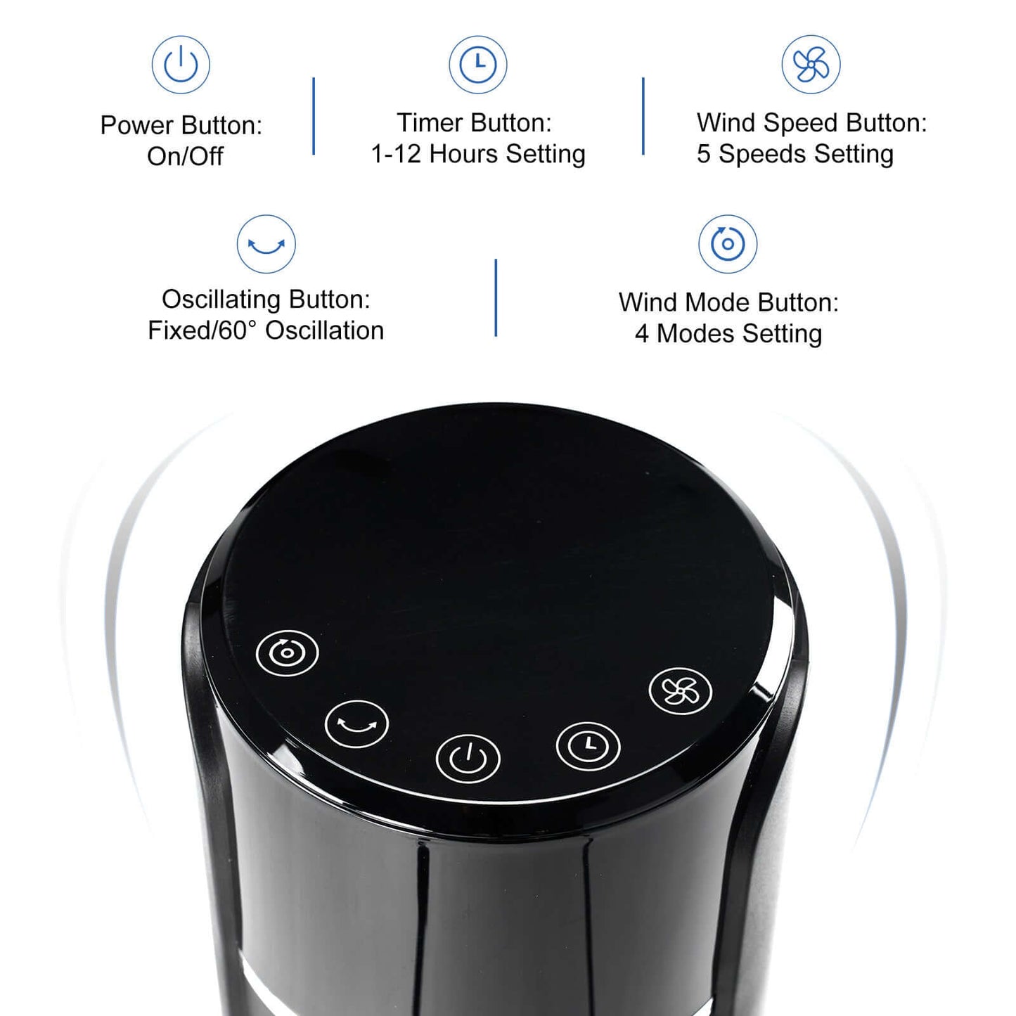 standing fan 60 degree oscillation diagram airflow distribution
