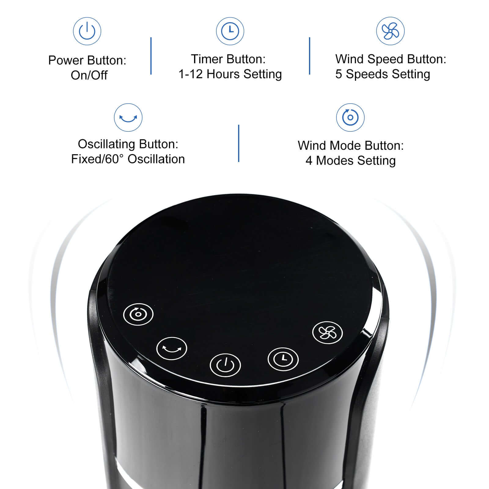 standing fan 60 degree oscillation diagram airflow distribution