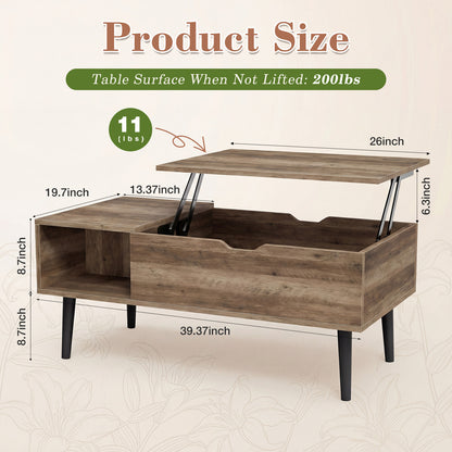 Lift Top Coffee Table with Storage | Desk Coffee Table