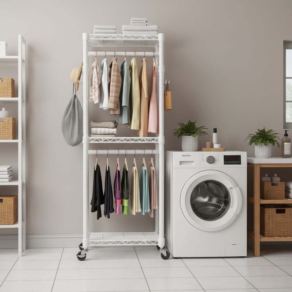 clothes rack with wheels black carbon steel bedroom wardrobe storage