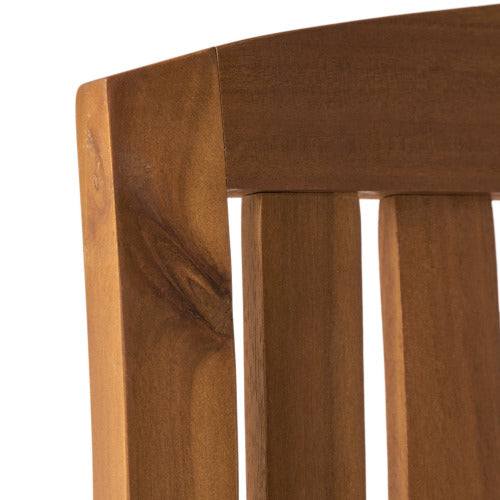 Close-up of natural oak wood slat-back frame on Rocking Comfort Chair Natural Oak with smooth finish