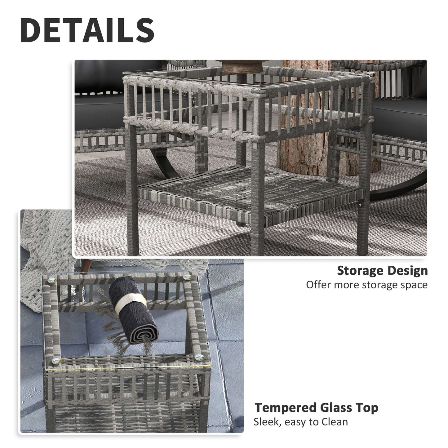 Outdoor rattan rocking chair set full assembly overview