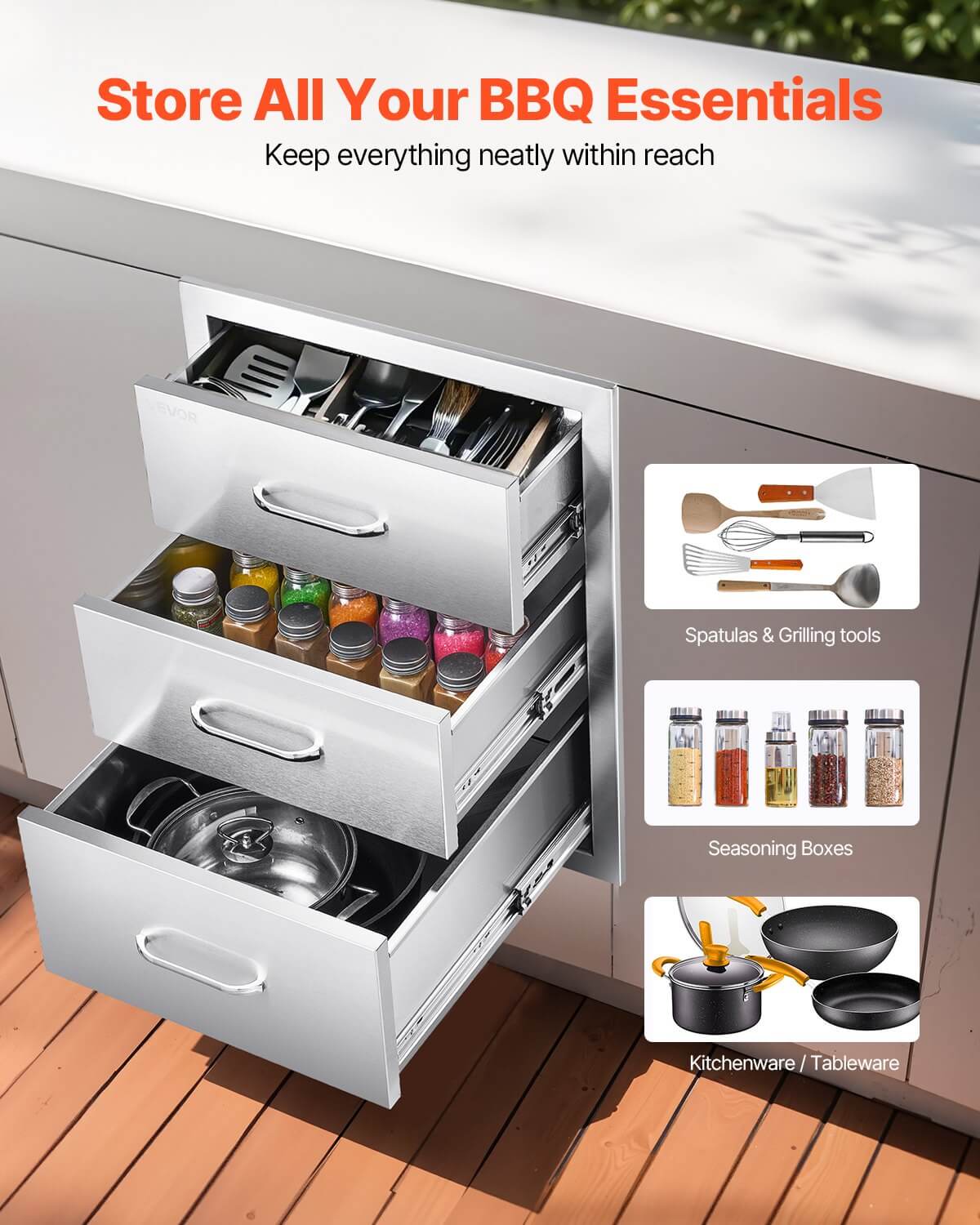 outdoor kitchen drawer cabinet modular BBQ island build