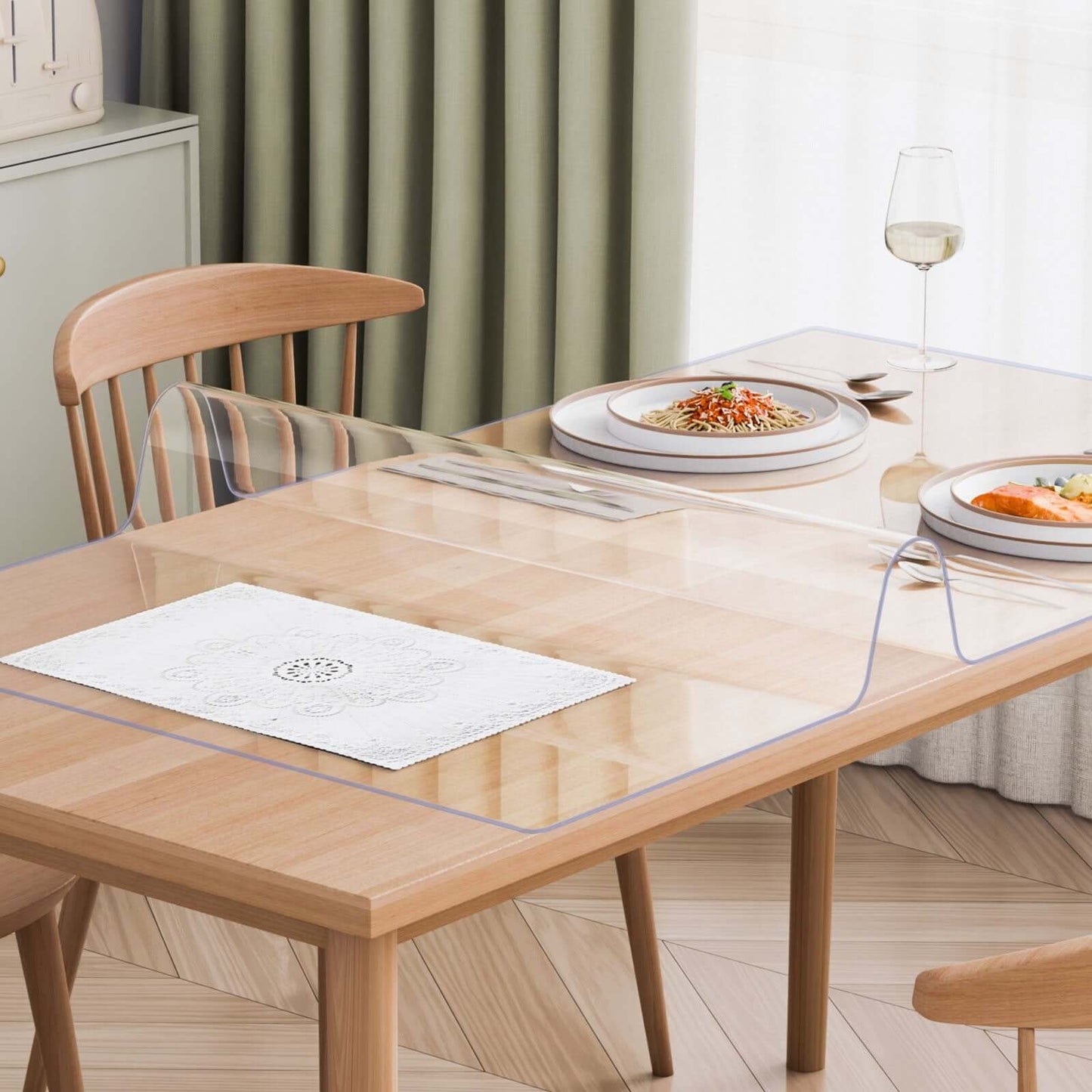 Clear table protector size guide 42x72 inch full coverage layout