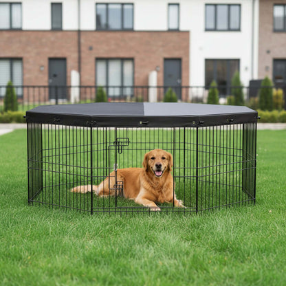 dog playpen folded flat compact storage for travel and camping