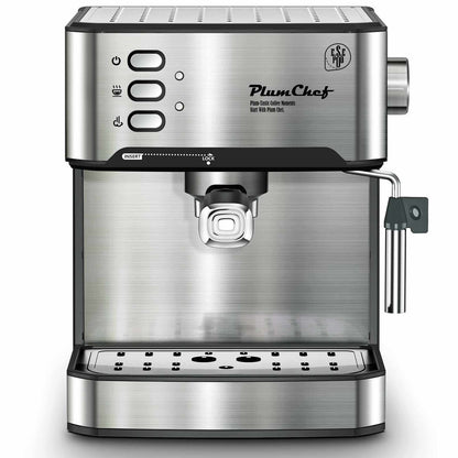 Home Barista Espresso Master stainless steel espresso machine with steam wand and pressure gauge