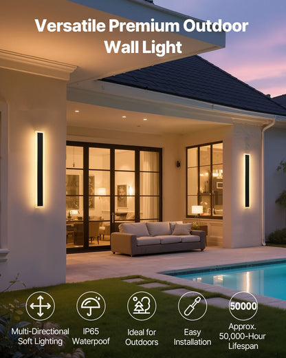 outdoor wall light 3000K warm white glow on garage wall