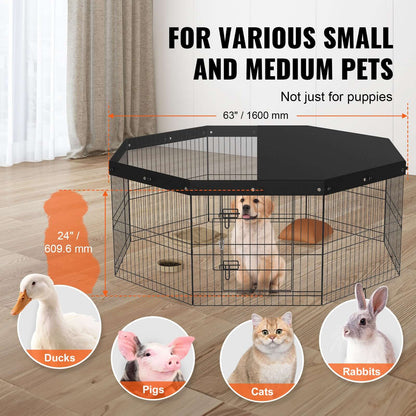 dog playpen foldable metal panels assembled square shape