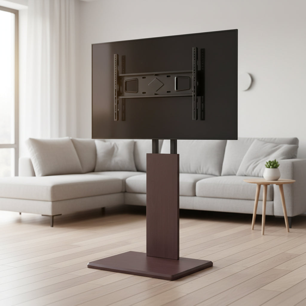 Tabletop TV stand for 32-70 inch screens swivel height adjustable black