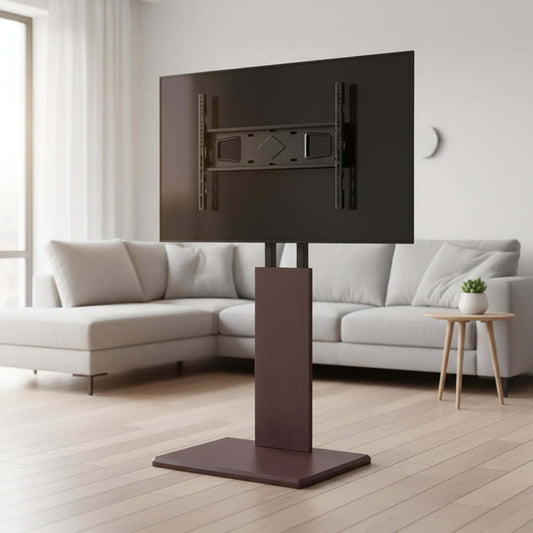 Tabletop TV stand for 32-70 inch screens swivel height adjustable black