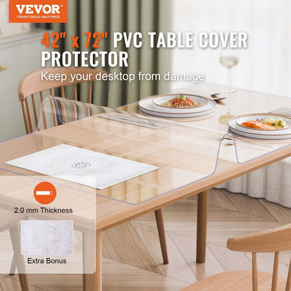 Clear table protector 2mm thickness edge detail close up