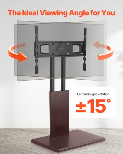 Tabletop TV stand VESA mount bracket and hardware detail