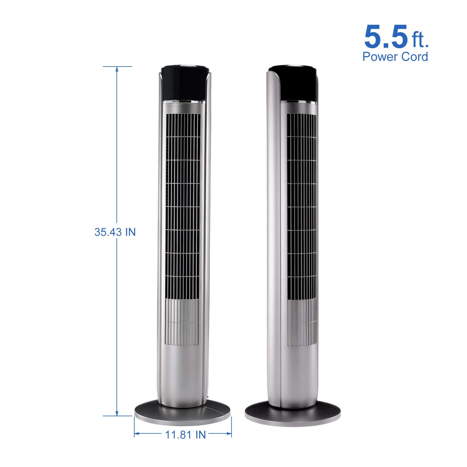 standing fan anti-pinch grille and child lock safety feature detail