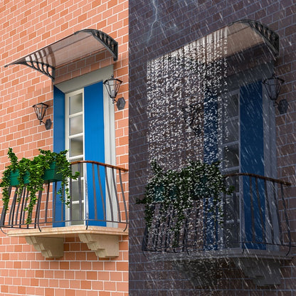 Door Window Rain Cover Eaves Canopy shielding entryway from rain