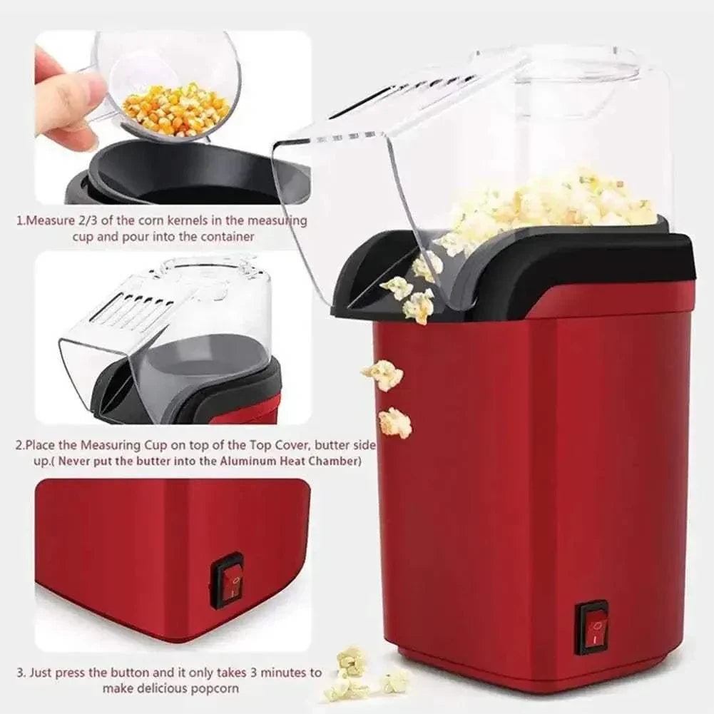 Home Popcorn Wonder hot air popcorn maker with user-friendly design for easy and quick popcorn preparation.