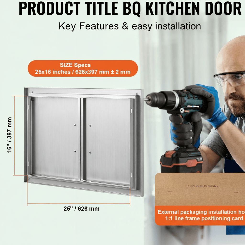 BBQ access door product specifications outdoor kitchen