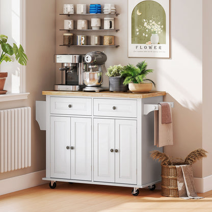 kitchen island cart angled view showing full storage layout