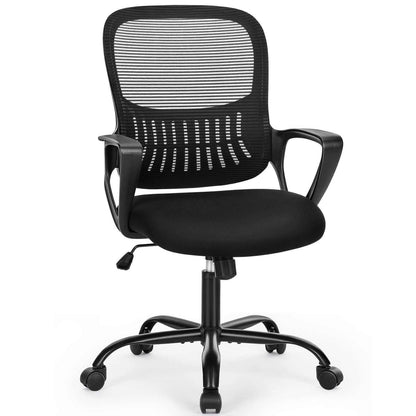 Ergonomic drafting chair with adjustable footrest and lumbar support in black and gray colors