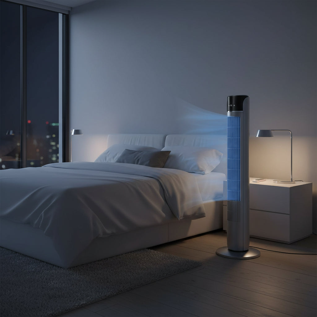 Standing Fan 35 in – 5-Speed Quiet Floor Fan with Remote