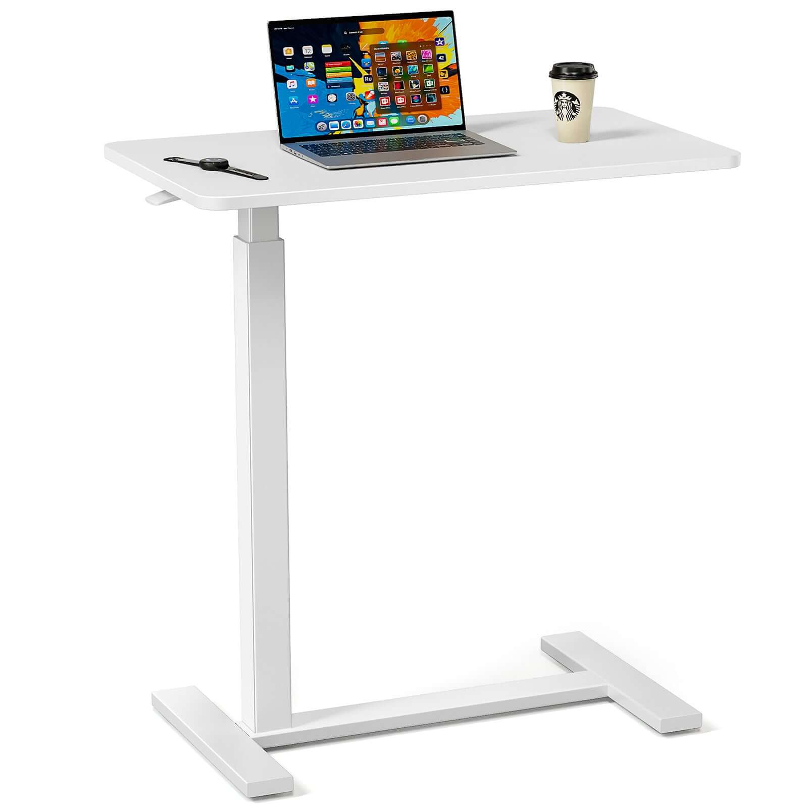 mobile laptop desk with adjustable height dimensions and specifications chart