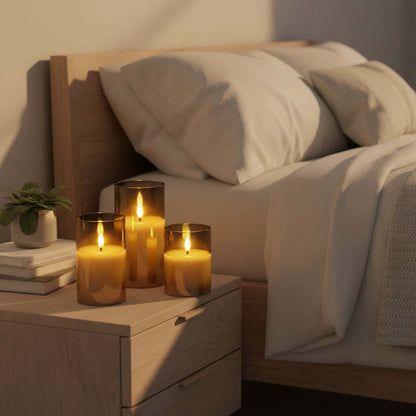 flameless LED candles battery operated set of three