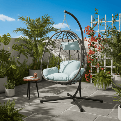 Cozy Hanging Egg Chair Oasis with Stand