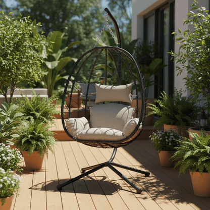Cozy Hanging Egg Chair Oasis with Stand