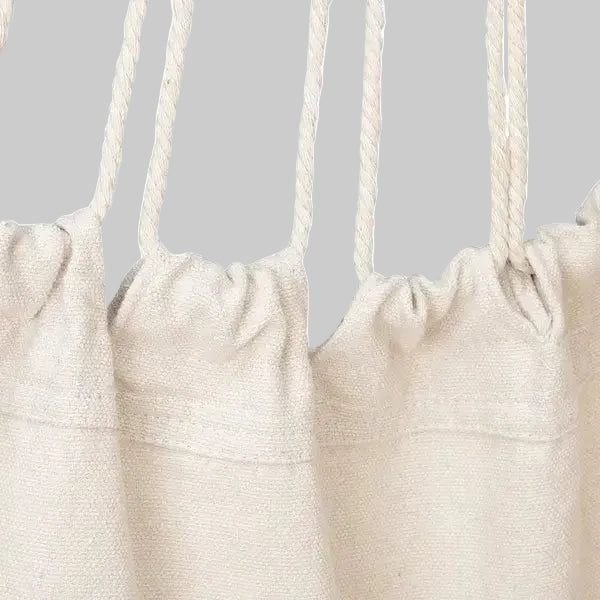 Hanging Rope Chair - beige canvas seat with two pillows
