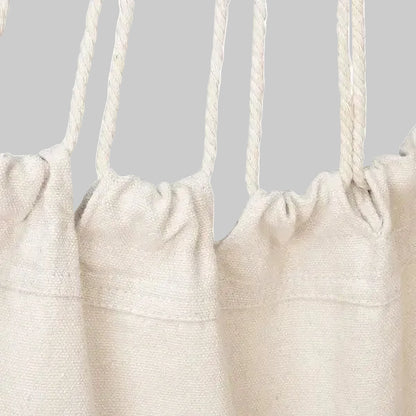Hanging Rope Chair - beige canvas seat with two pillows
