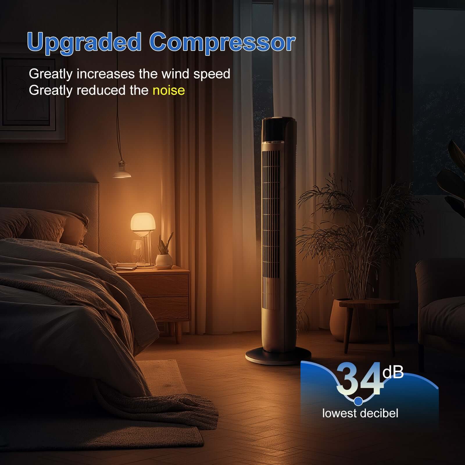 standing fan timer display showing 1 to 12 hour setting