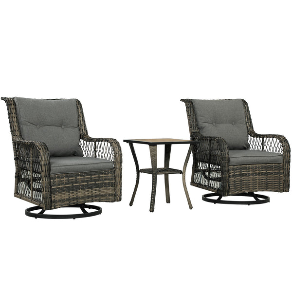 Coastal Comfort Wicker Swivel Bistro Set